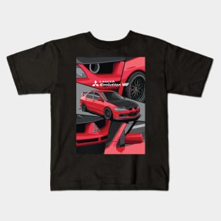 RED BLACK LANCER EVO III Kids T-Shirt